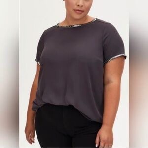 Torrid Abbey Georgette Sequin Neck Top size 1